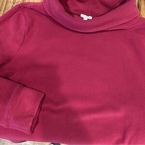 Talbots Rich Burgundy Fleece Top